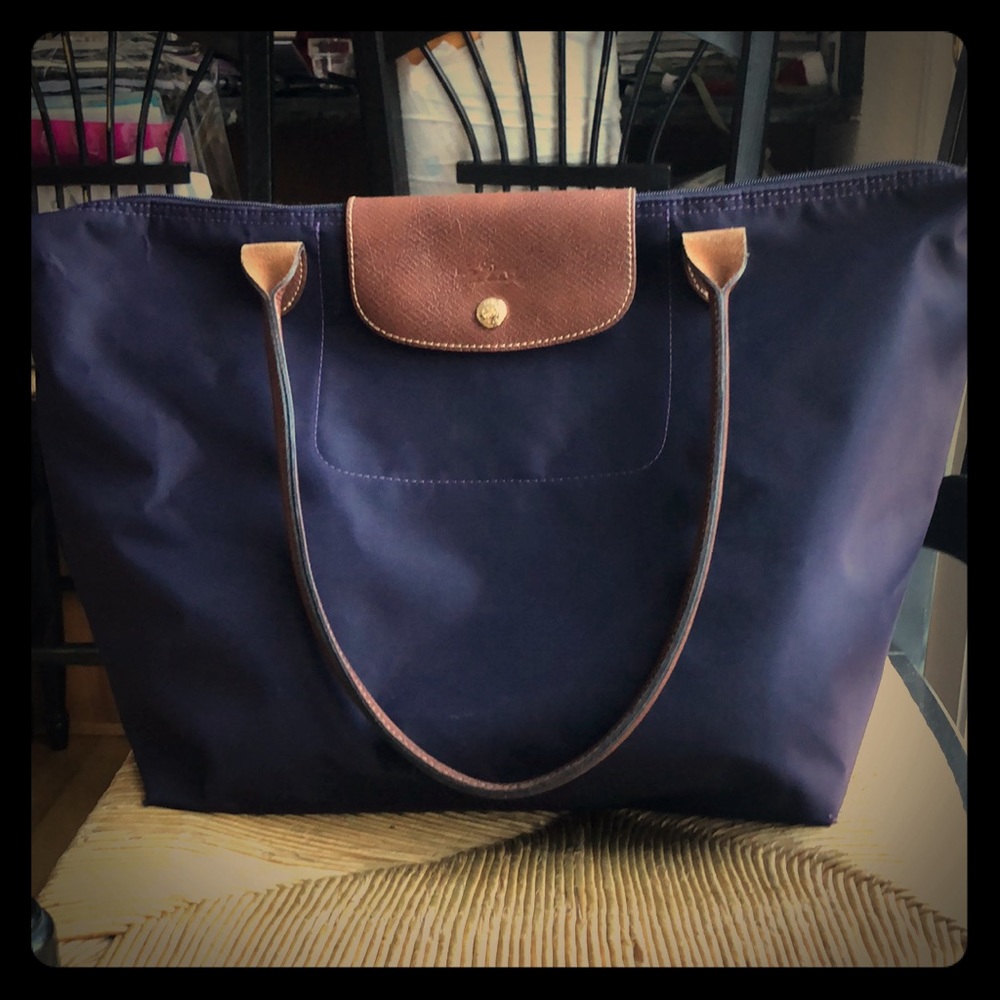 Purple Longchamp (large) handbag
